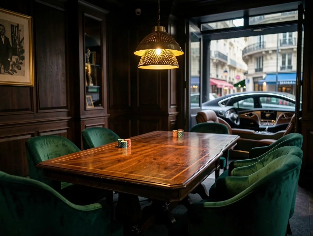 Atmosphère feutrée du salon de poker Malenoria