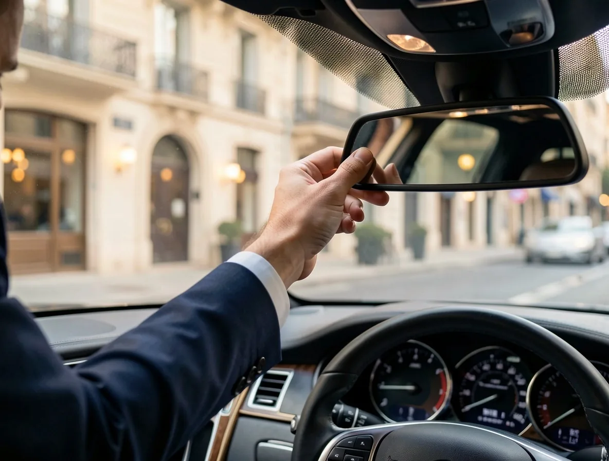 Chauffeur privé Malenoria devant l'entrée du club au 34 Rue Paradis